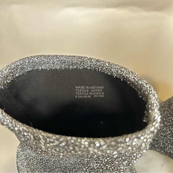 Michael Kors Mandy Sock Boot, stretch-knit MK glitter chunky heel boots - Picture 6 of 6